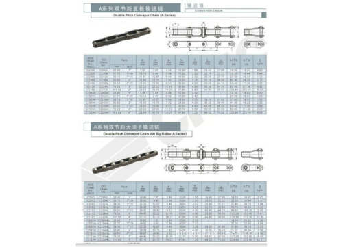 加長銷軸鏈條 雙節(jié)距直板輸送鏈條